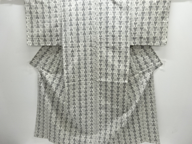 未使用品　毘沙門亀甲模様織り出し手織り紬着物